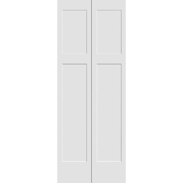 Trimlite 36" x 80" Primed 3-Panel Mission Shaker Bifold Door and Hardware 3068pri8403BF - main